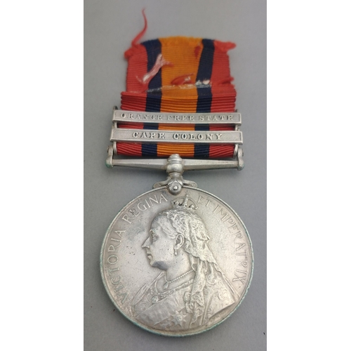 7 - VICTORIA BOER WAR Queen's South Africa Medal with clasps to Cape Colony and Orange Free State to 644... 