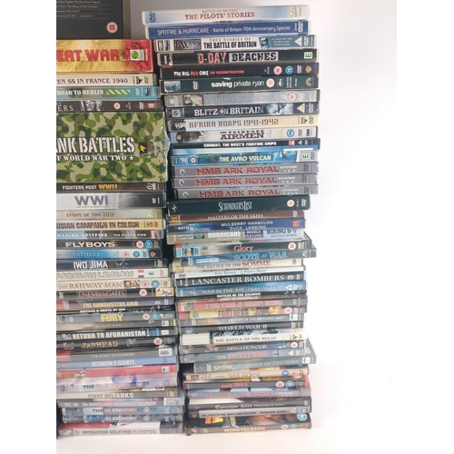 73A - A large collection of well stored DVDs - all of military interest to include boxed volumes, specific... 