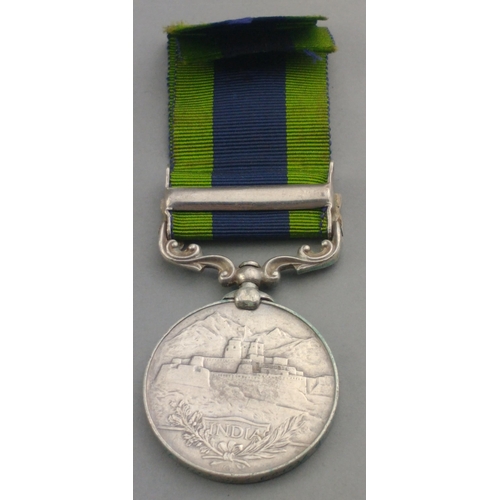 84 - EDWARD VII India General Service Medal with North West Frontier 1908 clasp edge inscribed to 8107 Pt... 