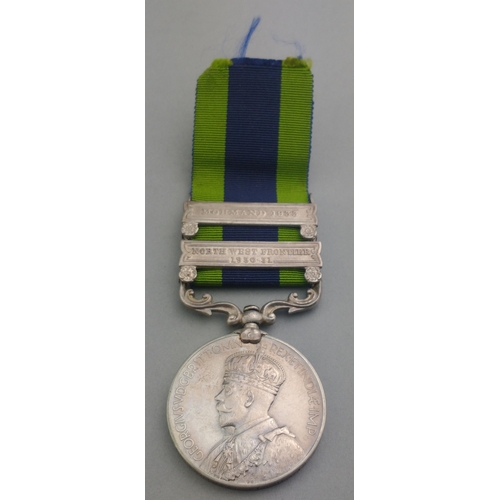 93 - GEORGE V India GSM General Service Medal with North West Frontier clasp 1930-1931, awarded to  Mohma... 