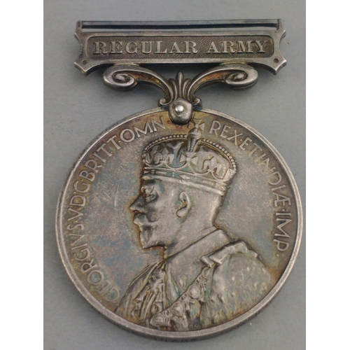 99 - GEORGE V Long Service and Good Conduct Medal with Regular Army bar awarded to 2922581 Pte. J. P. Sha... 