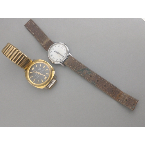 104 - Two interesting older gents wristwatches. A TIMEX 23110 and an ALPEN de Luxe.  Both appear to be wor... 