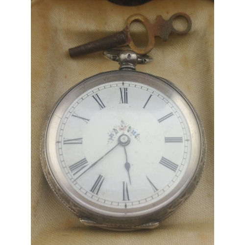 28 - A 935 stamped small ladies pocket watch.  Gross weight 39.9g approx.#28