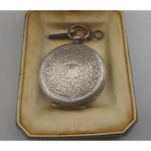 28 - A 935 stamped small ladies pocket watch.  Gross weight 39.9g approx.#28