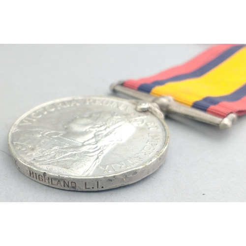 106 - VICTORIA BOER WAR Queen's South Africa Medal no clasps awarded to 1310 Pte. J. Clark HIGHLAND LIGHT ... 