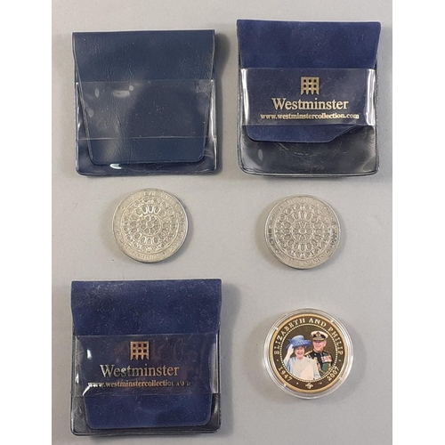 131 - Two 2007 Five Pound coins and a plated 2007 Cook Islands#131