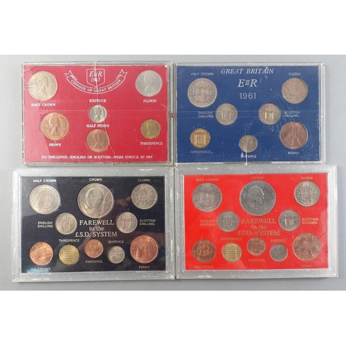 138 - Four complete sets of the QUEEN ELIZABETH II sixpences and 2 sets of FAREWELL TO THE £.S.D. sys... 