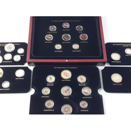 140 - THE CHANGING FACE OF BRITAIN'S COINAGE in multi-level case, with certificates#140