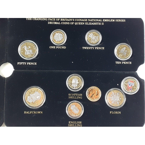 140 - THE CHANGING FACE OF BRITAIN'S COINAGE in multi-level case, with certificates#140