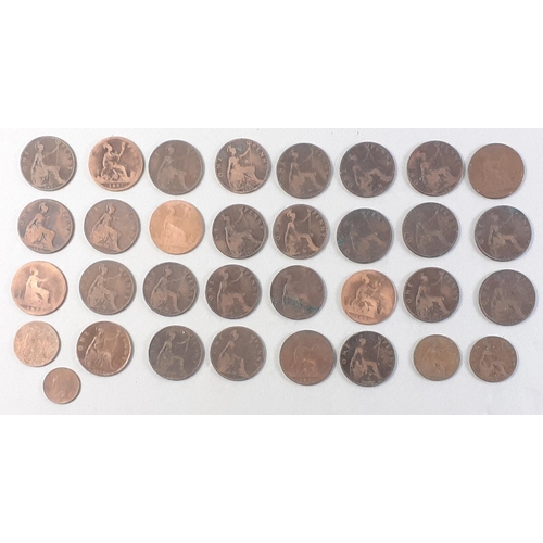 142 - A quantity of Victorian and Edward VII copper coins, all with wear.#142