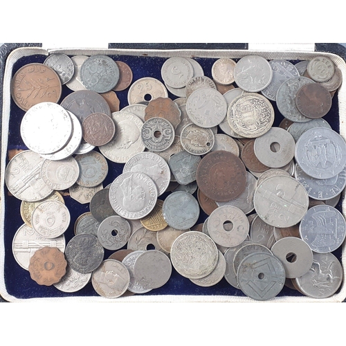 153 - A small box of world coins of interest to include a few silver including 1917 5 Piastres from Egypt.... 