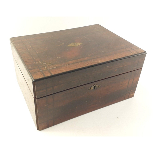 198 - A wooden 2 tier jewellery box with fitted mirror in lid. 30 x 22 x 15cm approx with contents of a HE... 