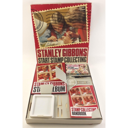 222 - A STANLEY GIBBONS stamp collecting starter kit by Thomas Salter hobbies.  Appears to be complete.#22... 