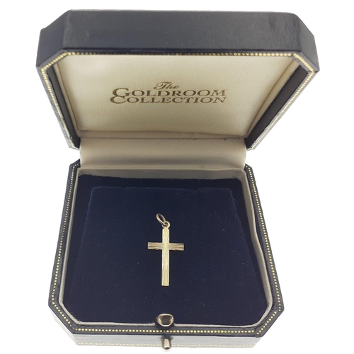 24 - A 9ct marked gold crucifix, 23mm approx, weight 0.35g approx#24