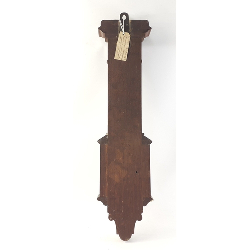 278 - A vintage (1850-70) NEGGRETTI & ZAMBRA barometer in hand-carved oak case.  Register number 15445... 