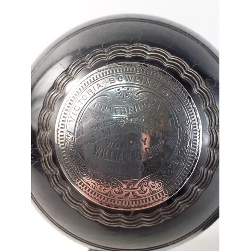 292 - Superb pair of silver mounted Bowls. COATBRIDGE VICTORIA BOWLING CLUB presented by J.M. Andrew and w... 