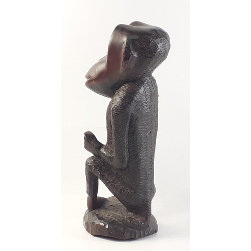 342 - BEAUTIFULLY HAND CARVED and SUBSTANTIAL AFRICAN monkey dimensions 38cm tall x 14cm width approx#342... 