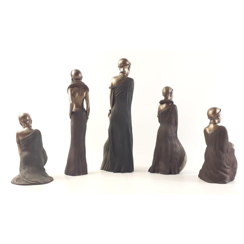 355 - A group of 5 MAASAI SOUL JOURNEYS by Stacy Byne figurines including MASHAVU: A Sister's Care (33cm),... 