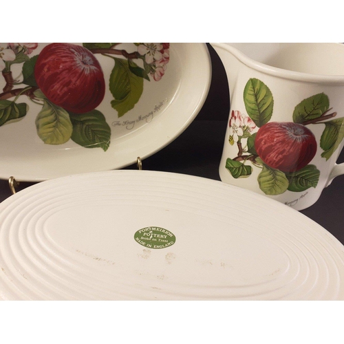 376 - PORTMEIRION serving dishes, one plum & cherry divided server 18cm, one Appledish and a large Sus... 