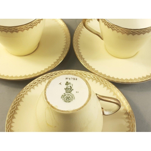 410 - ROYAL DOULTON six tea cups and saucers in nice condition with no chips or cracks Pattern no. HN4380 ... 