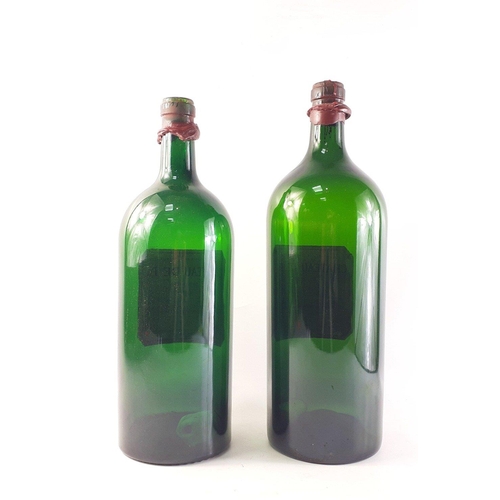 411 - Two CHAREAU DECORATIVE PIC wine bottles. One (empty) 6 litre and one (empty) 5 litre bottle.#411