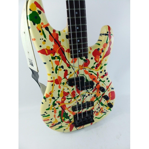 435 - A COLUMBUS series II bass guitar in soft case.  Overpainted body#435