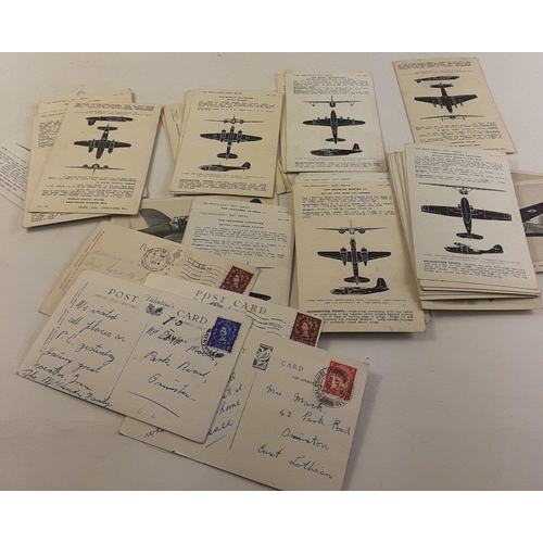 466 - POSTCARDS. Over 50 Wartime Aircraft recognition cards and four others#466