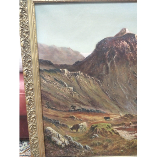 521 - An unsigned oil on canvas of a country scene attributed to CLARENCE HENRY ROE (1859-1909) frame size... 