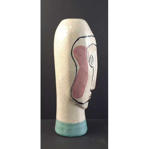 522 - An unusual piece of ceramic artwork ABSTRACT FACE RUSTIQUE LIVING standing approx 36cm tall#522