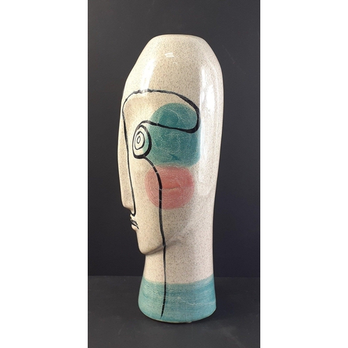 522 - An unusual piece of ceramic artwork ABSTRACT FACE RUSTIQUE LIVING standing approx 36cm tall#522