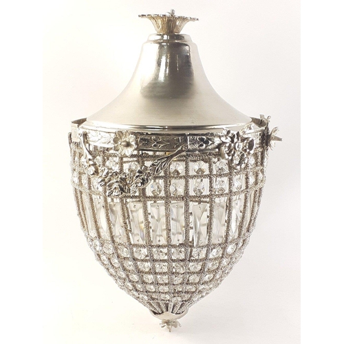 548 - An impressive stainless steel chandelier approx 60cm in height plus chain#548