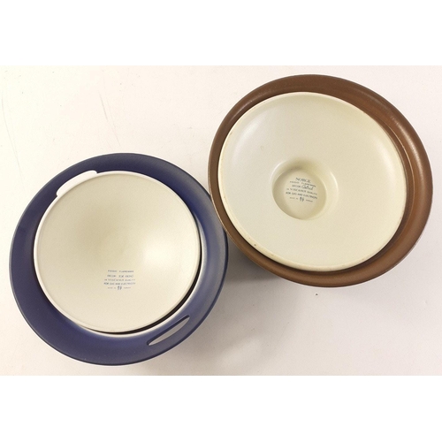 608 - Vintage NORWAY Norge Fameware dishes x2.  One in blue colourway the other taller at 14cm.  Both in e... 