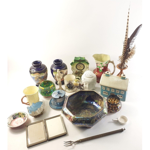 648 - Mixed lot of ceramic decorative items to include Carltonware, Maling and other similar attractive pi... 