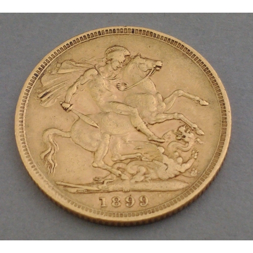 75 - VICTORIA Full sovereign 1899 Jubilee bust, some wear to high spots.#75