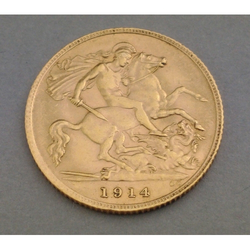 78 - George V 1914 Half Sovereign in lovely condition.#78