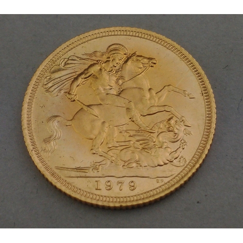 82 - An Elizabeth II 1979 full gold sovereign in case.#82