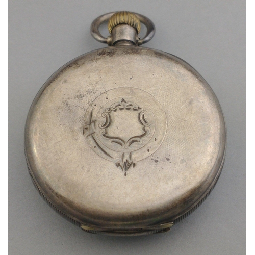 87 - Silver hallmarked pocket watch. Case stamped Birmingham 1912.  Astral Coventry  17 Jewel movement no... 