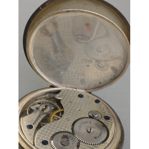 87 - Silver hallmarked pocket watch. Case stamped Birmingham 1912.  Astral Coventry  17 Jewel movement no... 