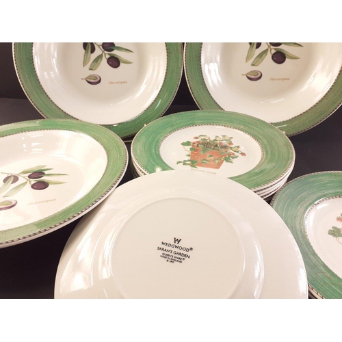 403 - WEDGWOOD Sarah's Garden. Stylish and in demand.  Three large 26cm plate / bowls and eight 20cm side ... 