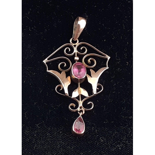 36 - A STUNNING VINTAGE 9ct stamped yellow gold and AMETHYST set pendant - 2.21g gross weight approx#37... 