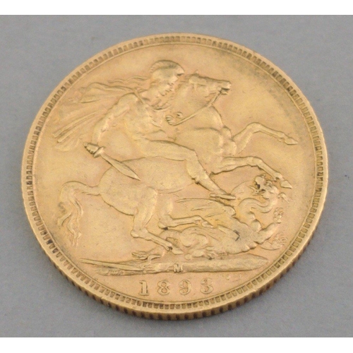 58 - 1893 Victoria full gold sovereign#59