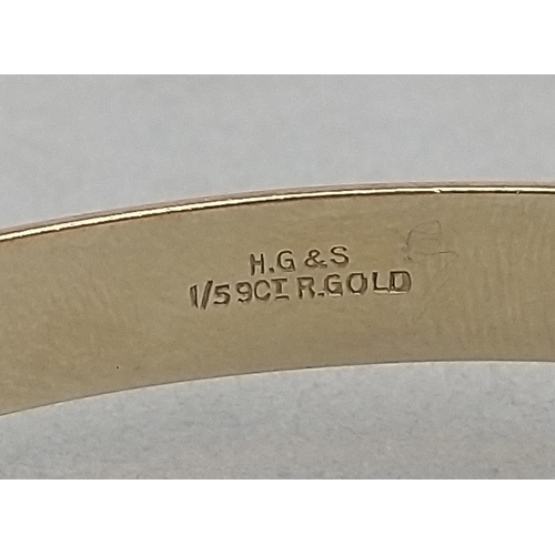 A 9ct rolled gold snap-shut bracelet with inscription - a truly quality ...