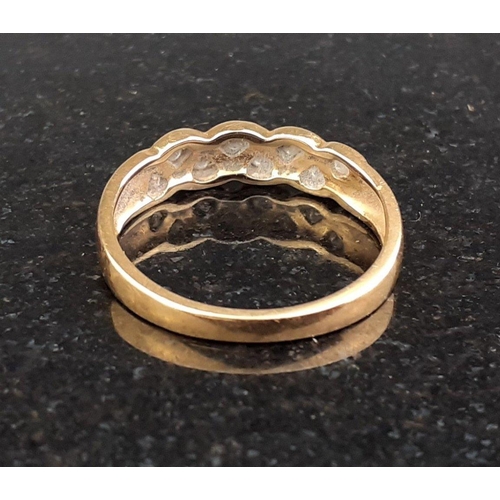 30 - A 750 stamped ring with diamonds, stamped .16 to band. Size O. Gross weight 2.7g approx#40