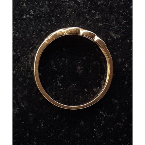 30 - A 750 stamped ring with diamonds, stamped .16 to band. Size O. Gross weight 2.7g approx#40