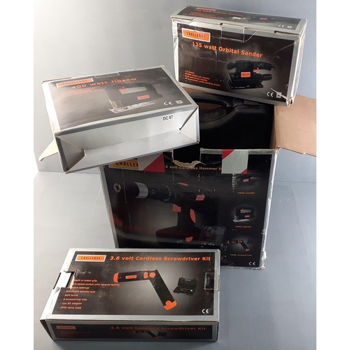 140 - A boxed CHALLENGE  cordless hammer drill with sander, screwdriver, jigsaw#186