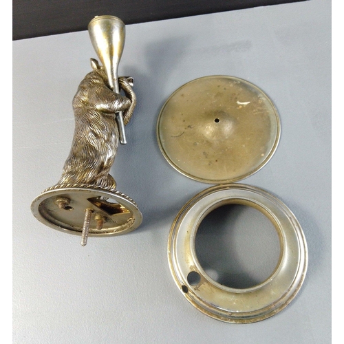 167 - VINTAGE - A well sculpted plated inkwell (?) modelled as a standing bear - height 22 cm requires som... 
