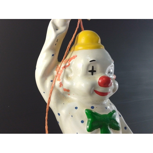 168 - A DECORATIVE hanging ceramic plant holder in clown form - dimension 42cm height approx#214