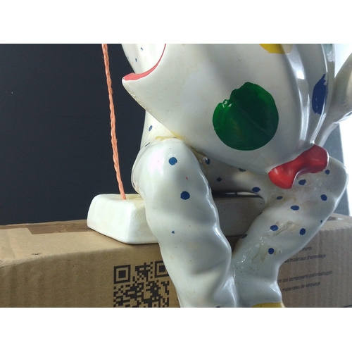 168 - A DECORATIVE hanging ceramic plant holder in clown form - dimension 42cm height approx#214