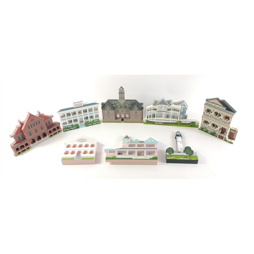 179 - A collection of SHEIL'S houses to include Key West lighthouse, Asendorf House Savannah Georgia, John... 
