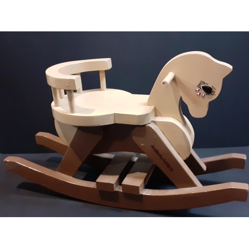 190 - A CUTE homemade child's ROCKING HORSE - dimension 76cm width approx#236